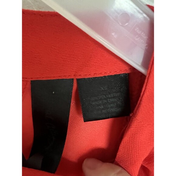 Petticoat Alley Womens XS Sheer Top Cut-Out Back Red 3/4 Sleeve Sexy Blouse - Picture 4 of 4